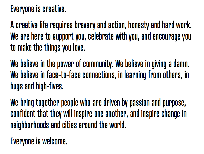 About the CreativeMornings: We Believe In Giving A Damn campaign on Bonfire 2