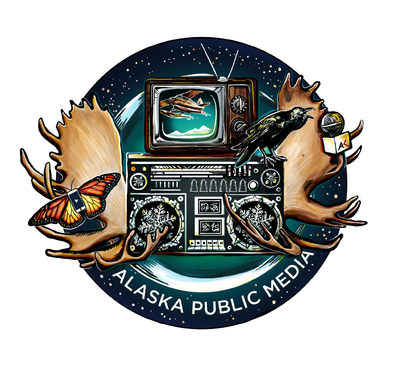 About the Alaska Public Media Moose Sticker campaign on Bonfire 2