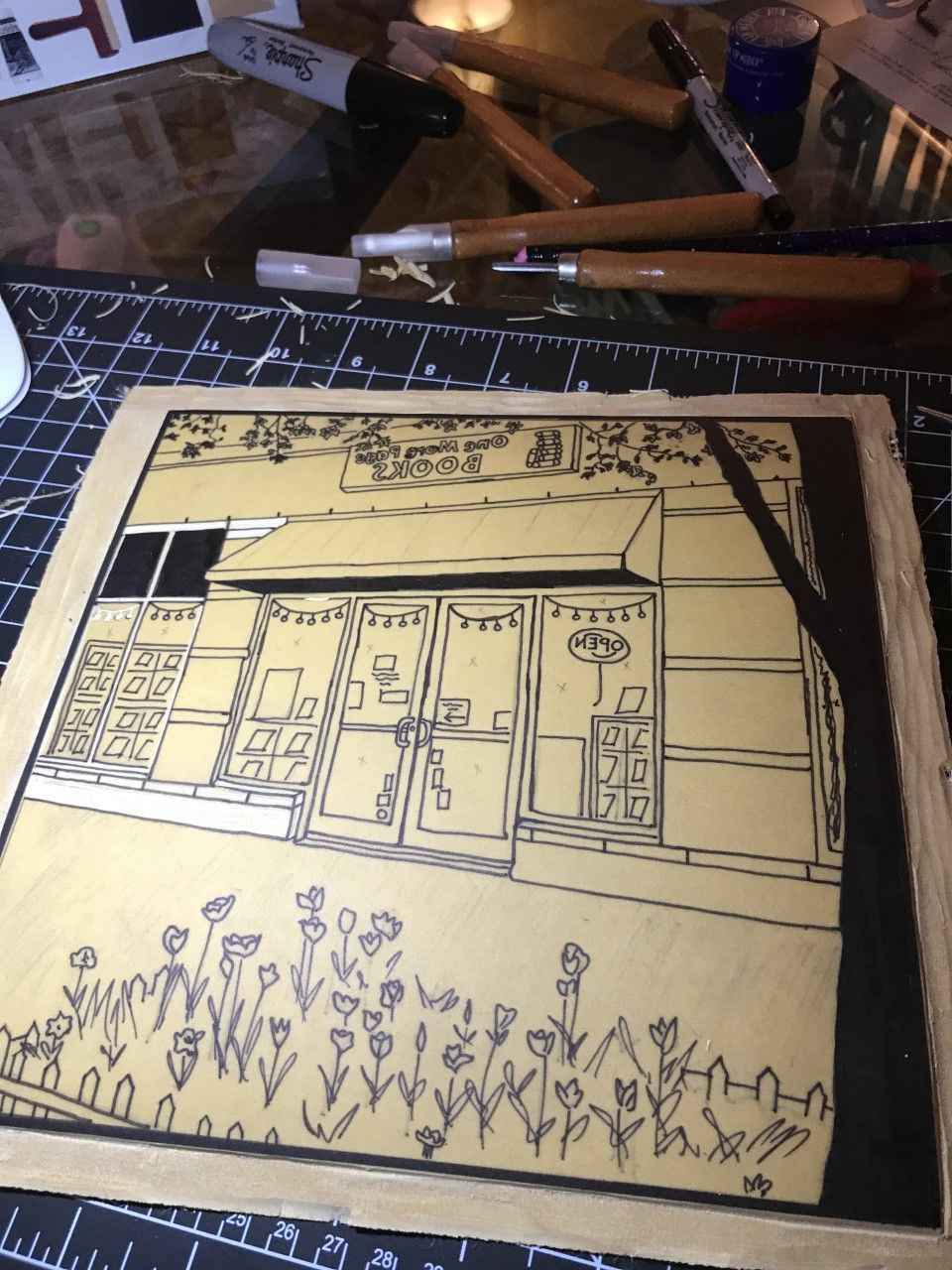 About the One More Page Books Linocut Print campaign on Bonfire 3