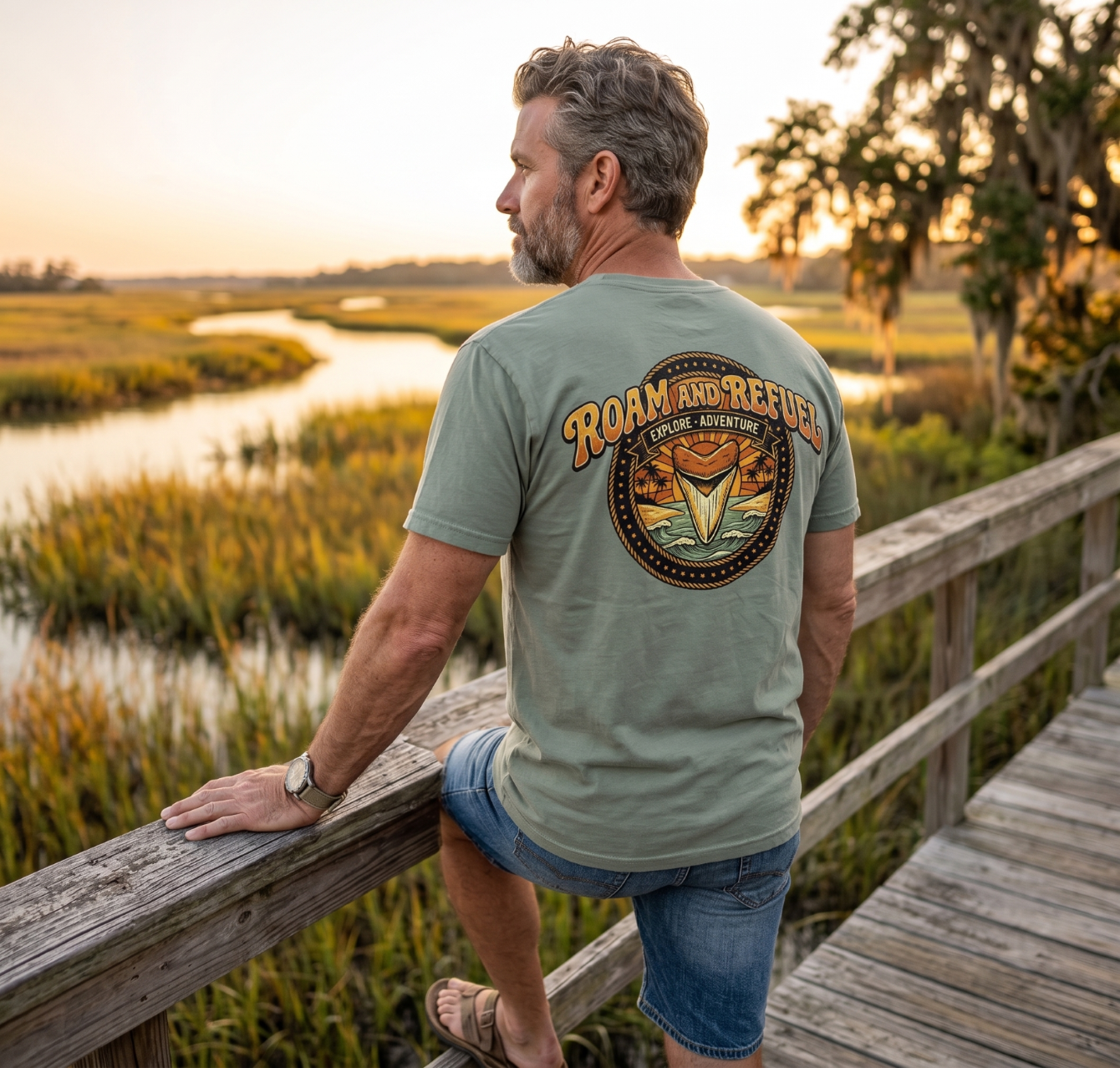 About the Roam & Refuel Shark Tooth Adventure Tee campaign on Bonfire 1