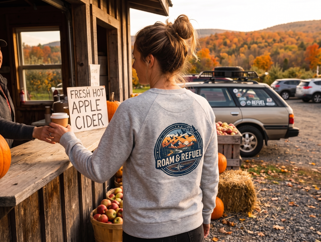 About the Roam & Refuel Adventure Crewneck campaign on Bonfire 1