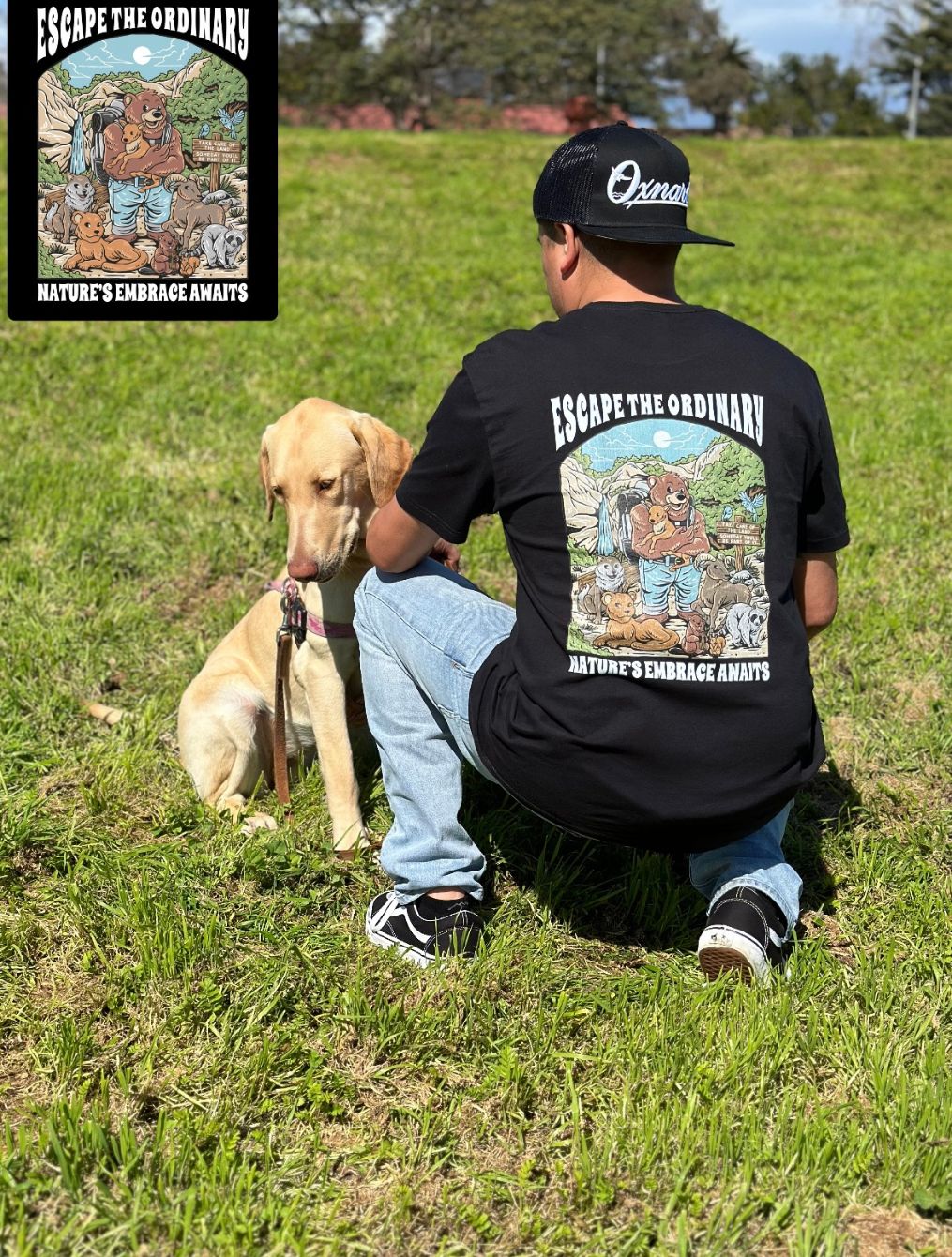 About the Natures Embrace Awaits (large design on back) campaign on Bonfire 6