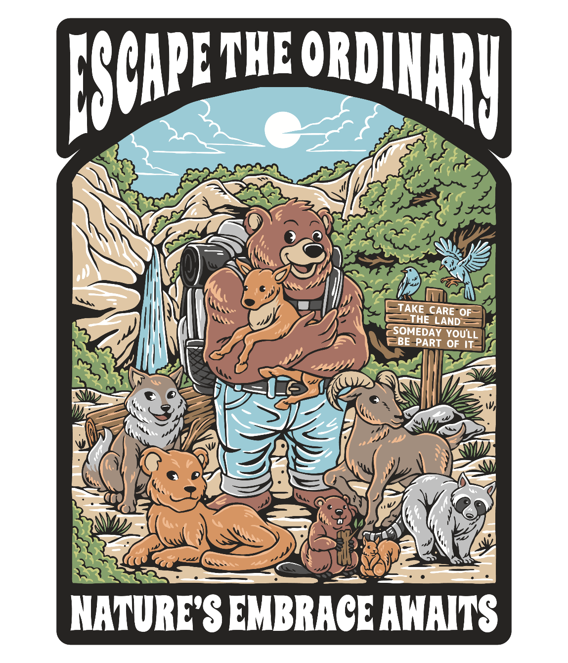 About the Natures Embrace Awaits (large design on back) campaign on Bonfire 4