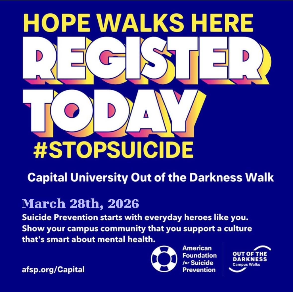 About the AFSP Capital University SSWA Tee campaign on Bonfire 2