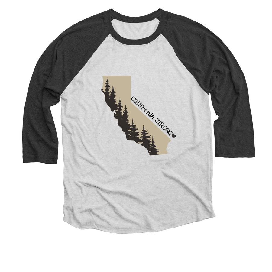 A disaster relief shirt design that says, "California Strong".