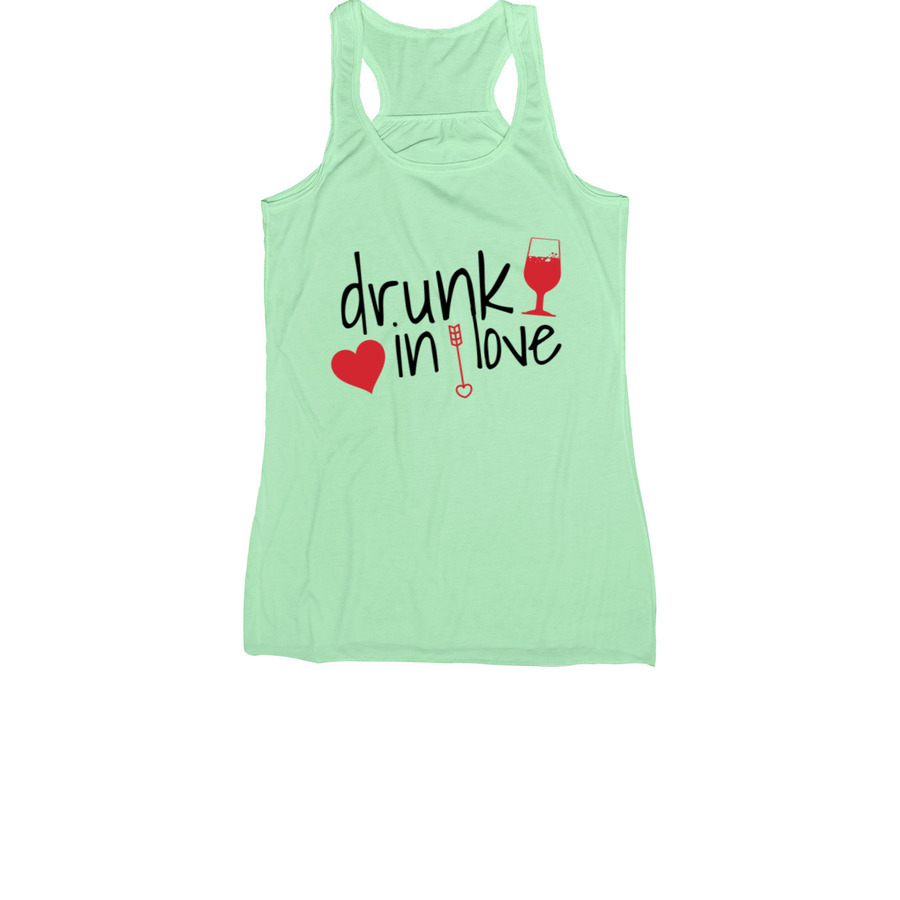 Drunk and in love shirt design with wine glasses