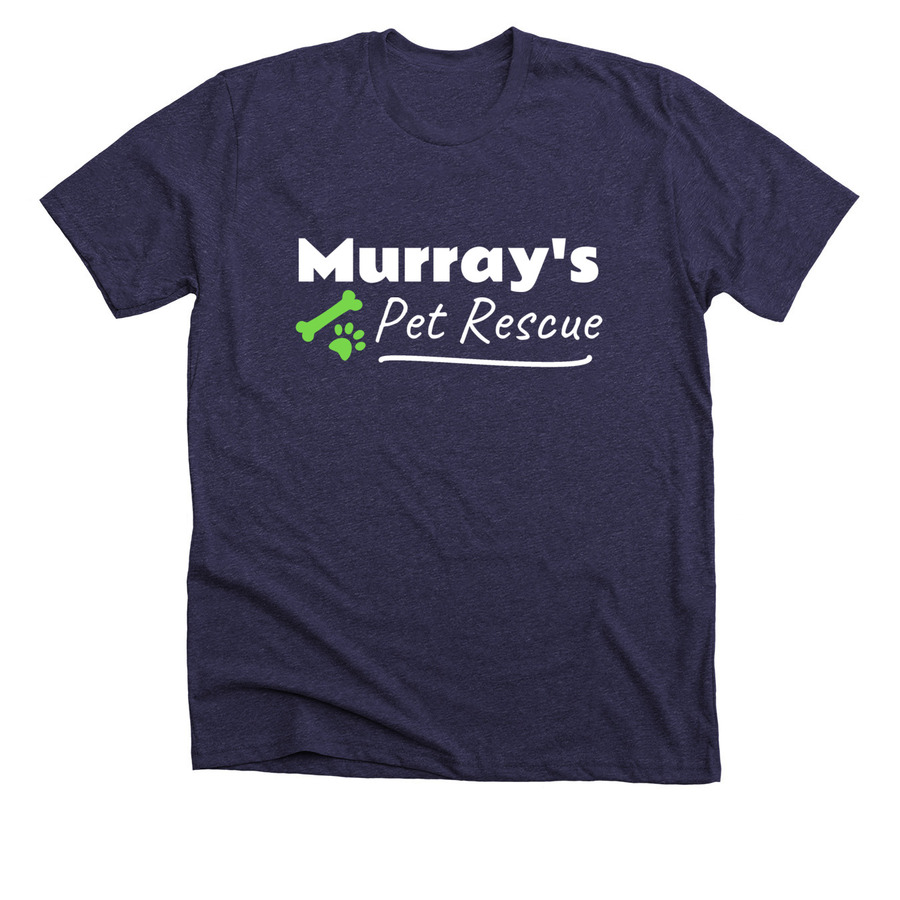 storm shirt with murray's pet rescue text and bone and paw print images