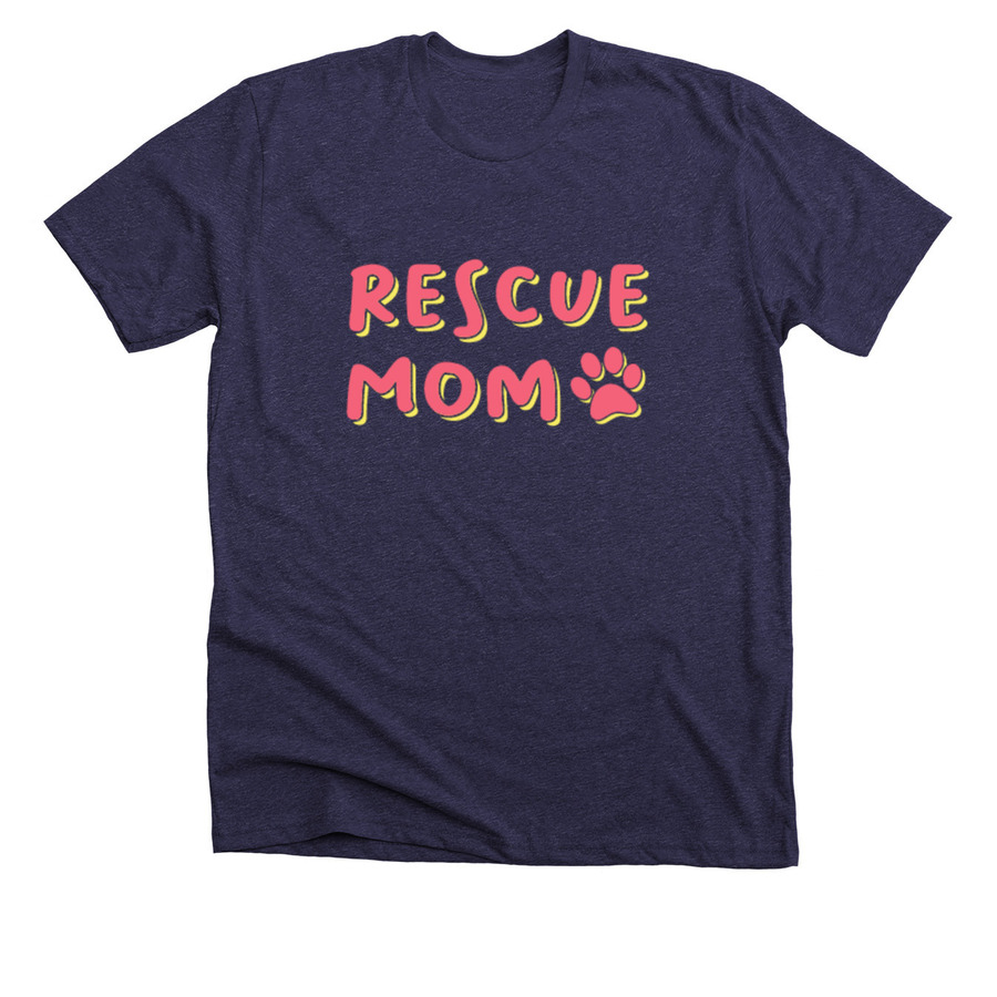 storm shirt with rescue mom text and paw print image