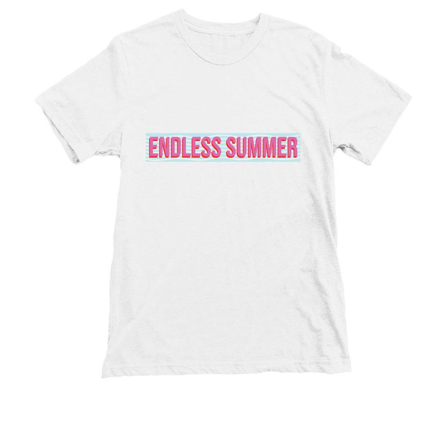 A white summer t-shirt design that says, "Endless Summer".