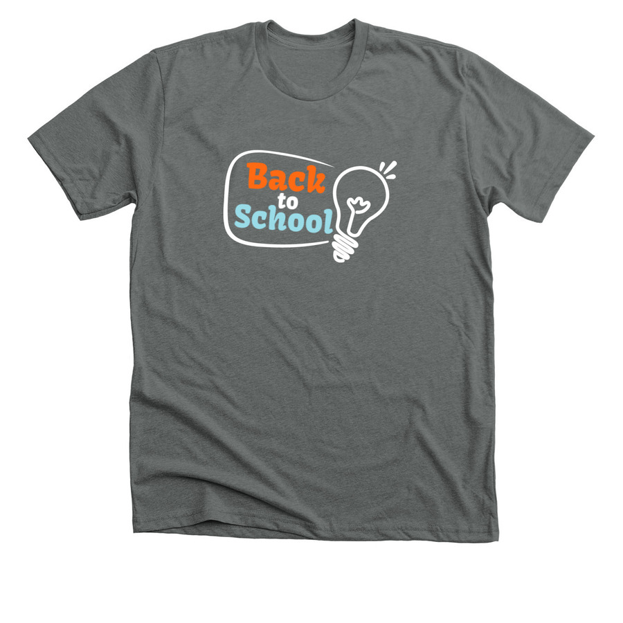 Back to school shirt design with a light bulb