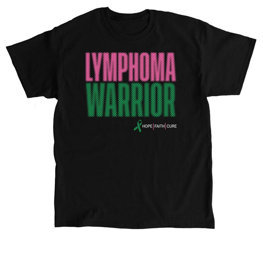 Black Classic Unisex Tee,Comfort Colors Unisex Tee with cancer awareness ribbon and text: Lymphoma Warrior