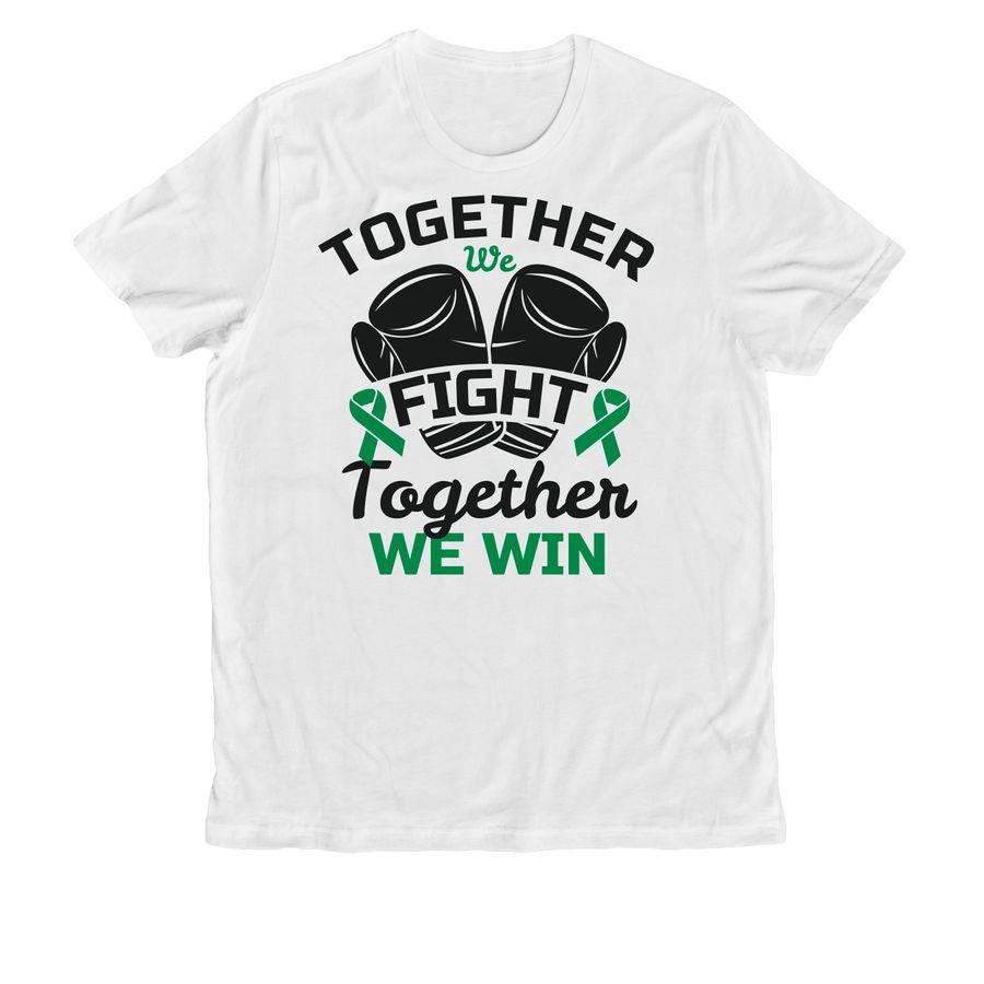Softstyle Cotton Tee, Allmade Organic Cotton Unisex Tee with illustration of boxing gloves, Cancer Awareness and the text: Together we fight, together we win