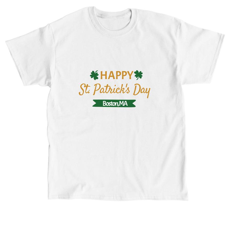 A spring shirt design that says, "Happy St. Patrick's Day".