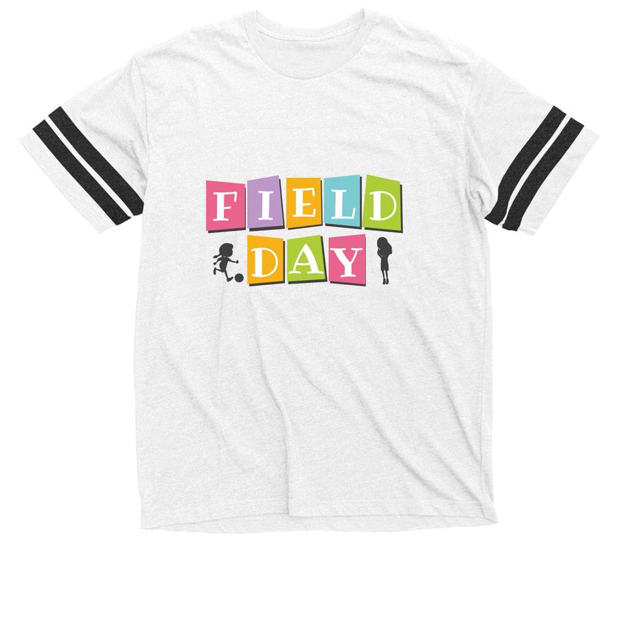 A white field day shirt that says, "Field Day".