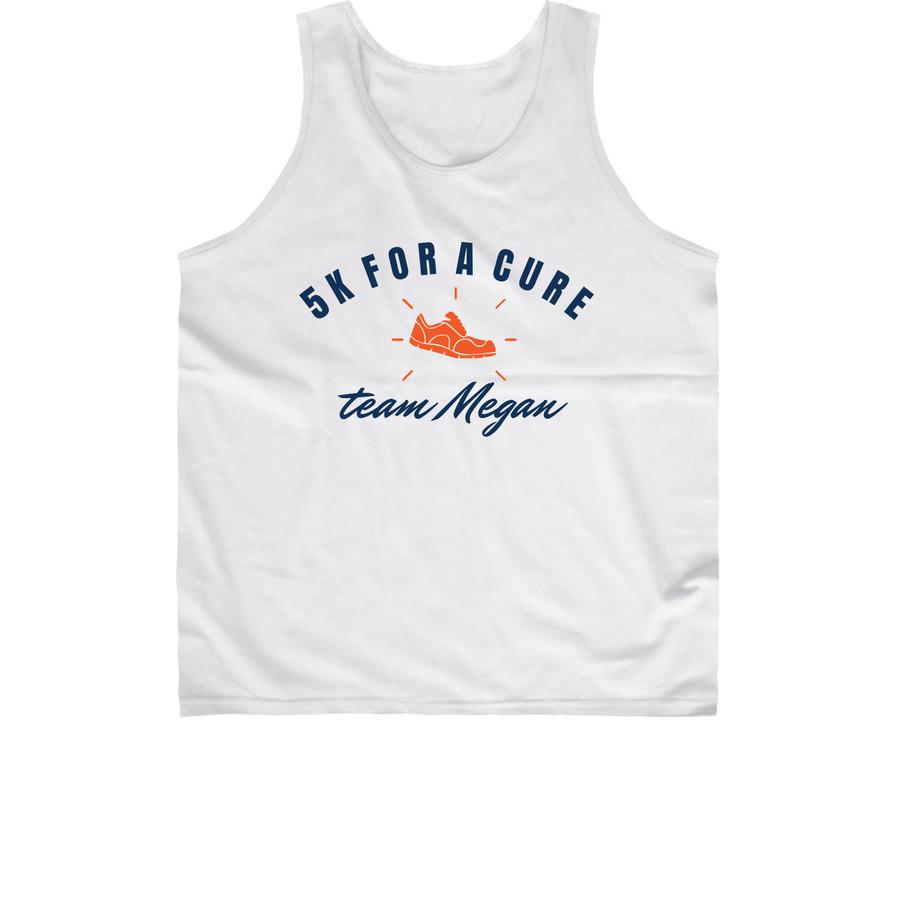 A white 5k shirt that says, "5k for a cause".