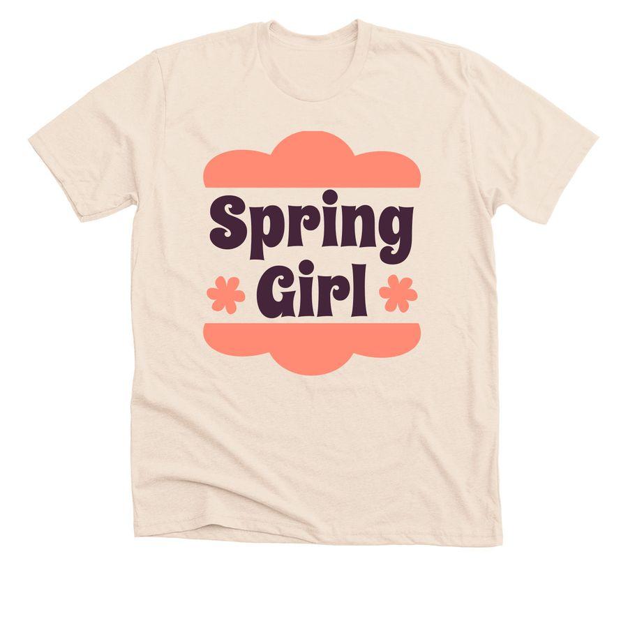 Premium Unisex Tee, Allmade Organic Cotton Unisex Tee with text: Spring Girl