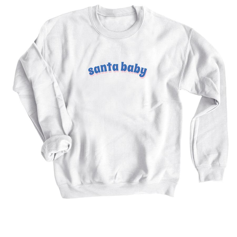 A winter shirt design that says, "Santa baby".
