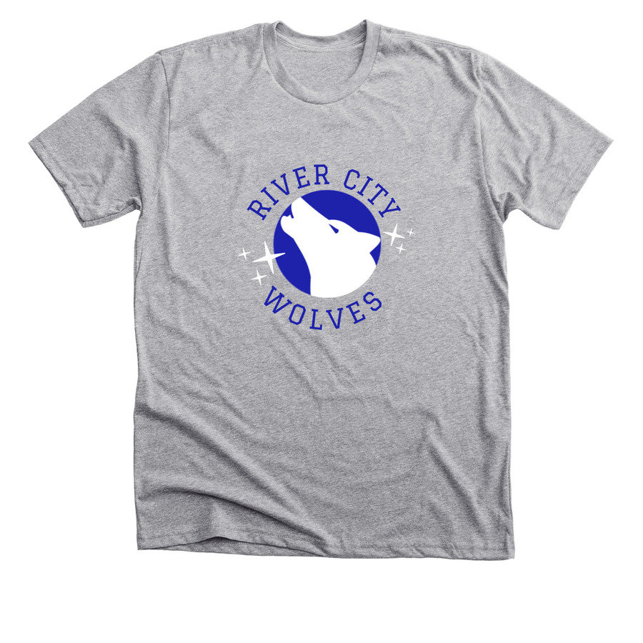 Basketball shirt with wolf mascot design