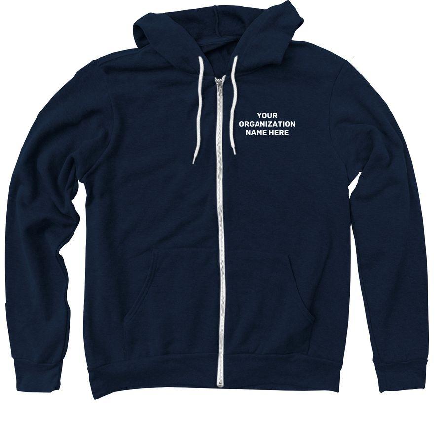 Dark Heather Grey, Midnight Navy, Heather Mauve, Premium Unisex Tee Softstyle Charcoal, Navy, Paragon Crewneck Sweatshirt, Deep Heather and Navy Zip Up Hoodie with pocket logo placeholder, and text: "Volunteer" and " Hands that share, hearts that care"