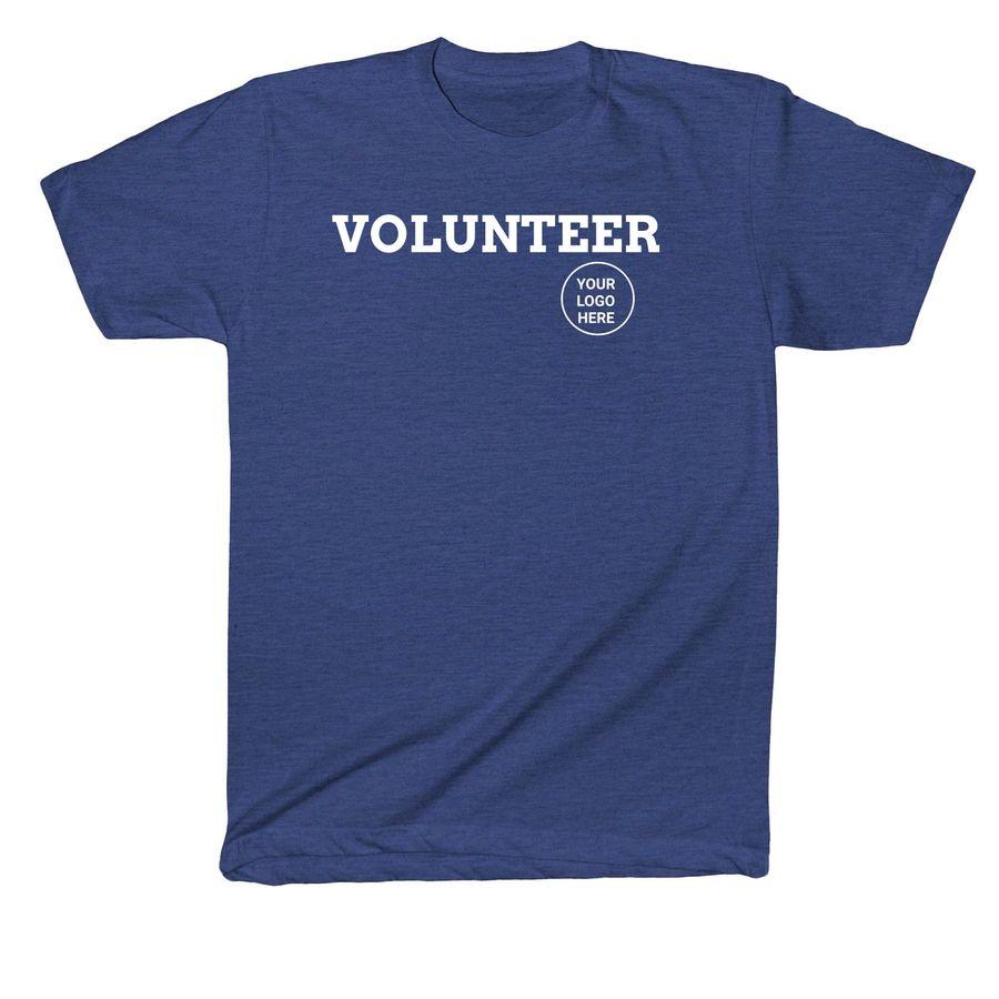 Black, Military Green and Burgundy American Apparel Heavyweight Cotton Tee, Black, Heather Charcoal, and Charcoal Indigo American Apparel Cotton Blend Tee, Black, Asphalt and Navy American Apparel Cotton Blend Tee withchest design logo placeholder and text: Volunteer