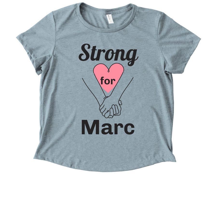 Softstyle Cotton Tee, Allmade Organic Cotton Unisex Tee, Allmade Eco Triblend Women?s Scoop Neck Tee, fundraising design template with illustration of two holding hands forming a heart and the customizable text: Strong for Name