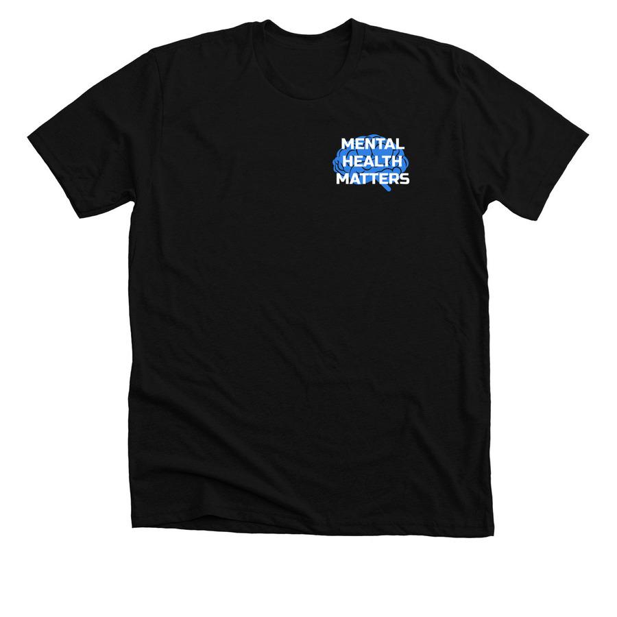 Fundraising shirt design that reads "mental health matters"
