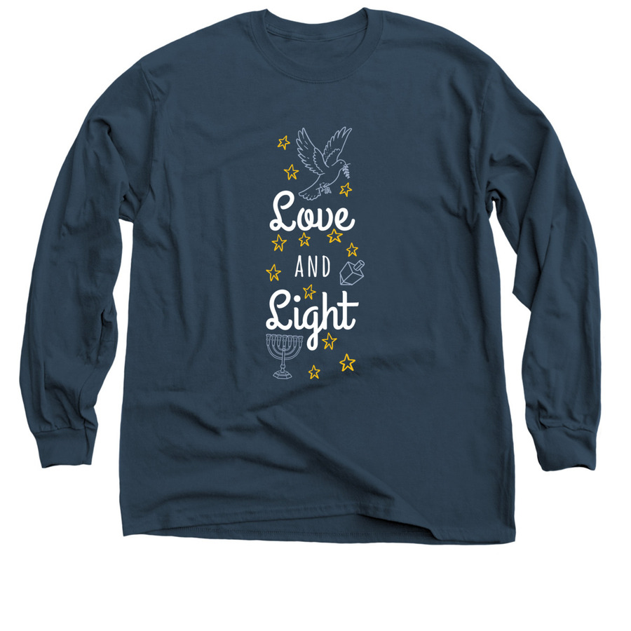 Hanukkah shirt design with a menorah