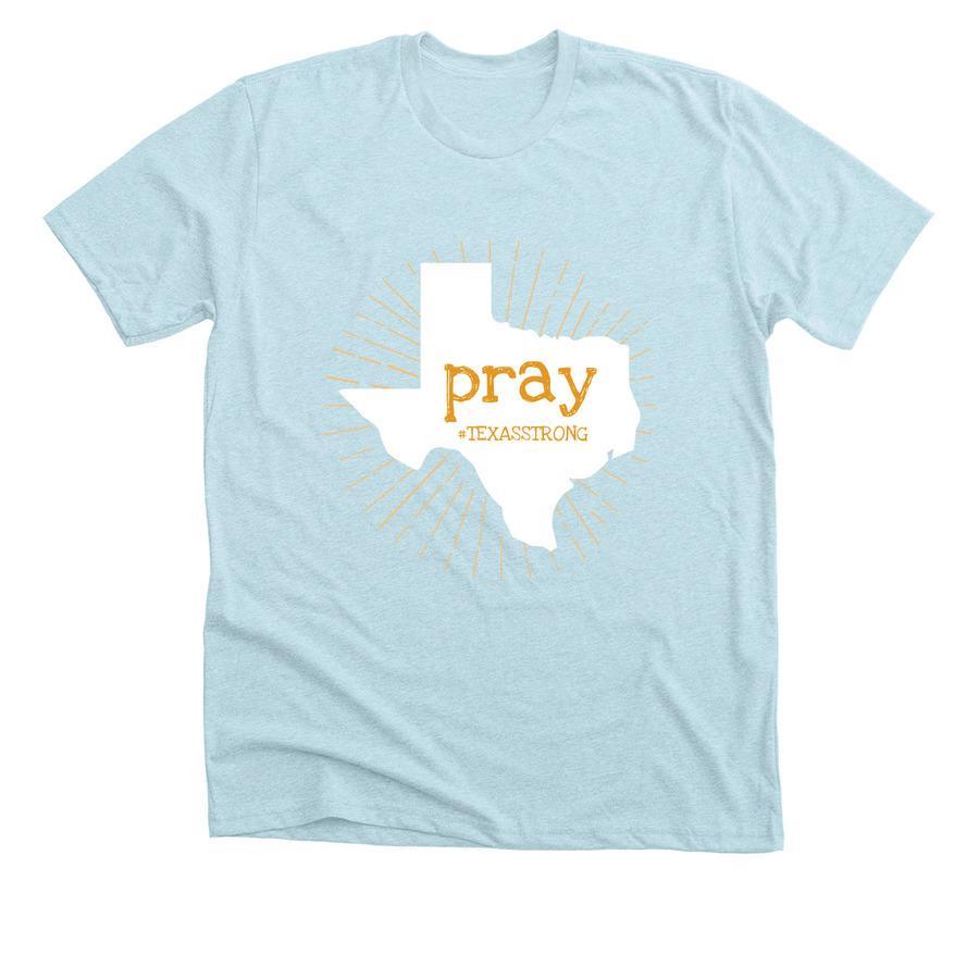 A disaster relief shirt design that says, "Texas Strong".