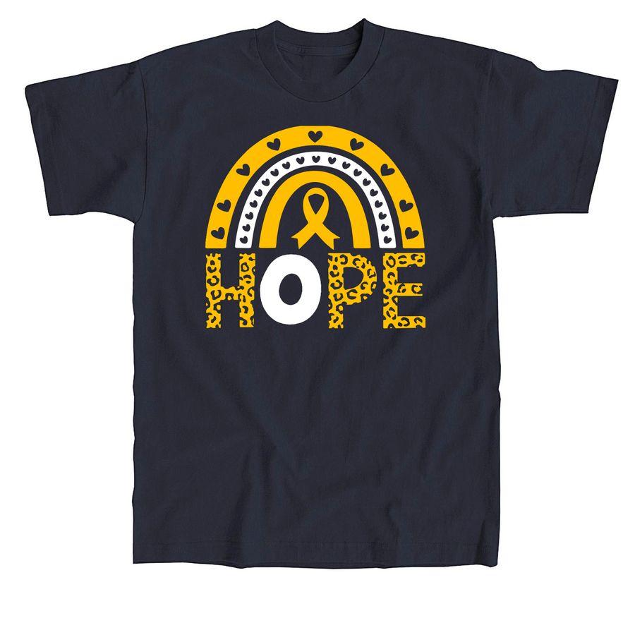 Dark Union Made Unisex Tee and Softstyle Cotton Tee with yellow rainbow and the text: Hope