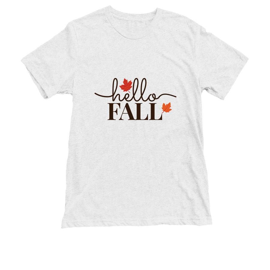 A fall t-shirt design that says, "Hello Fall".