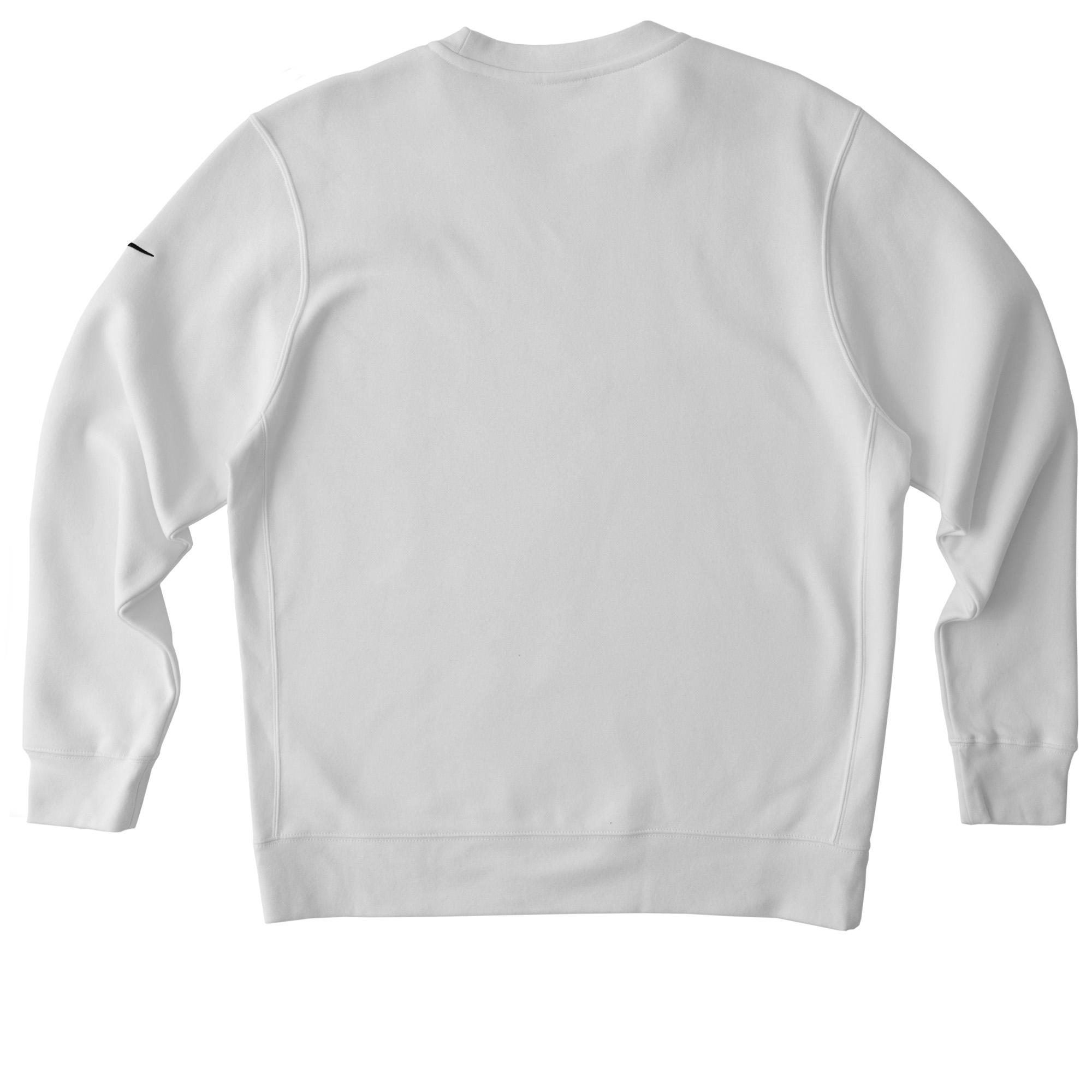 White Nike Club Fleece Crewneck Sweatshirt - Back