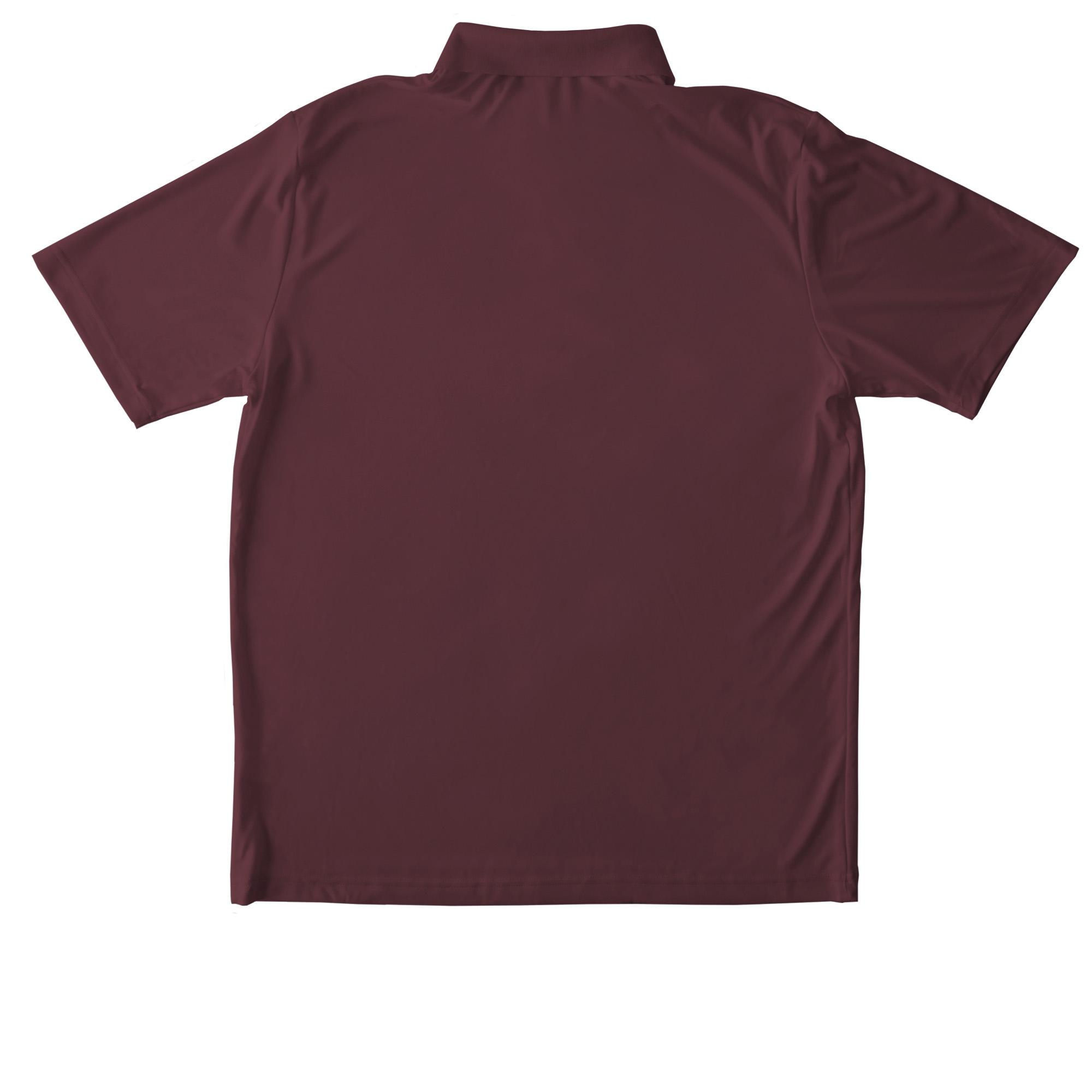 Maroon Unisex Performance Polo - Back