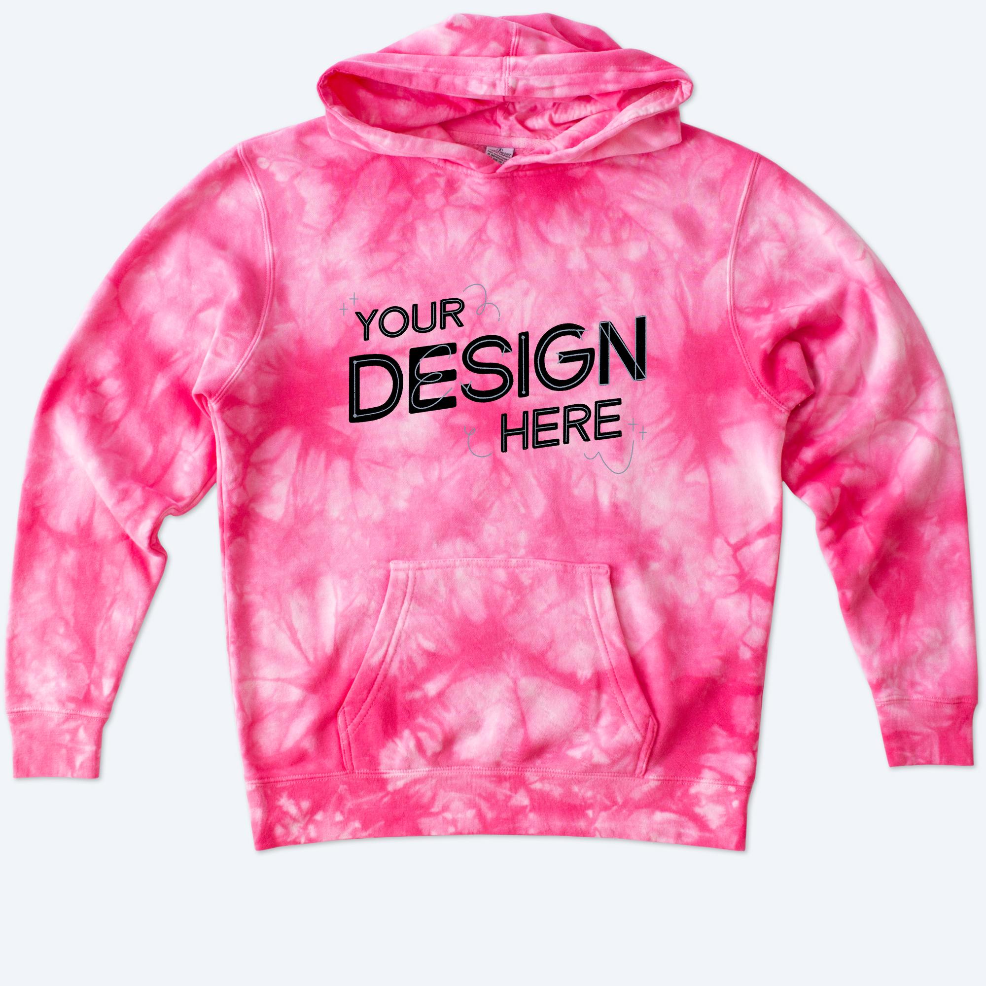 Youth 2XLarge Tie Dye Zip Front Hooded Sweatshirt - Tie Dye shops - Youth Hoodie - Warm Sweatshirt