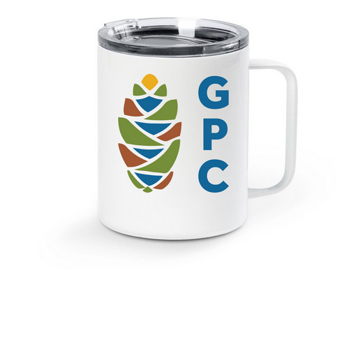 Travel Mug, a White Stainless Steel Travel Mug