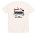 The Broken Oar, a Heather Natural Premium Unisex Tee (back-view)