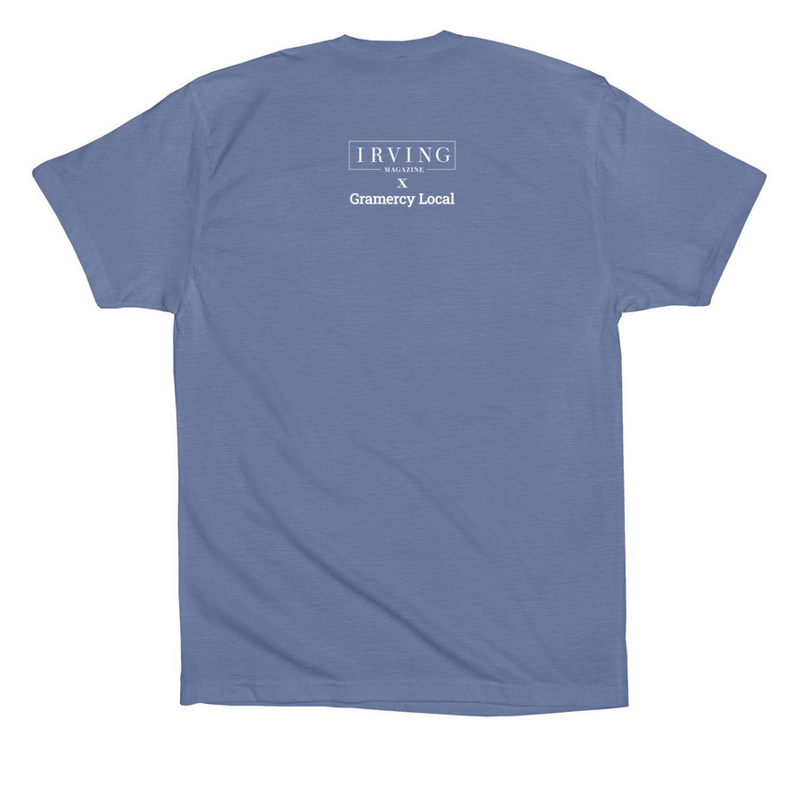 10010 Varsity White, a Lavender Blue Premium Cotton Tee (back-view)