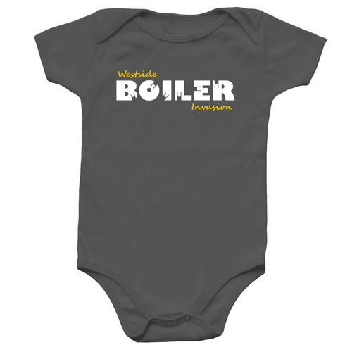 Throwback Onesie, a Charcoal Infant Onesie