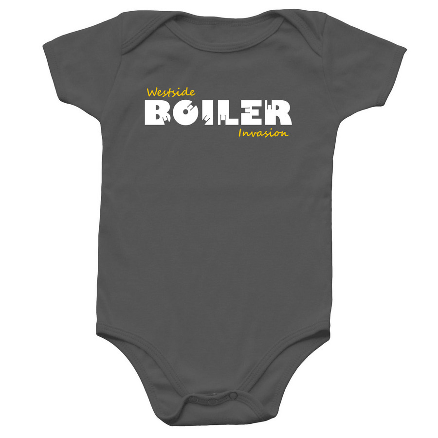 Throwback Onesie, a Charcoal Infant Onesie