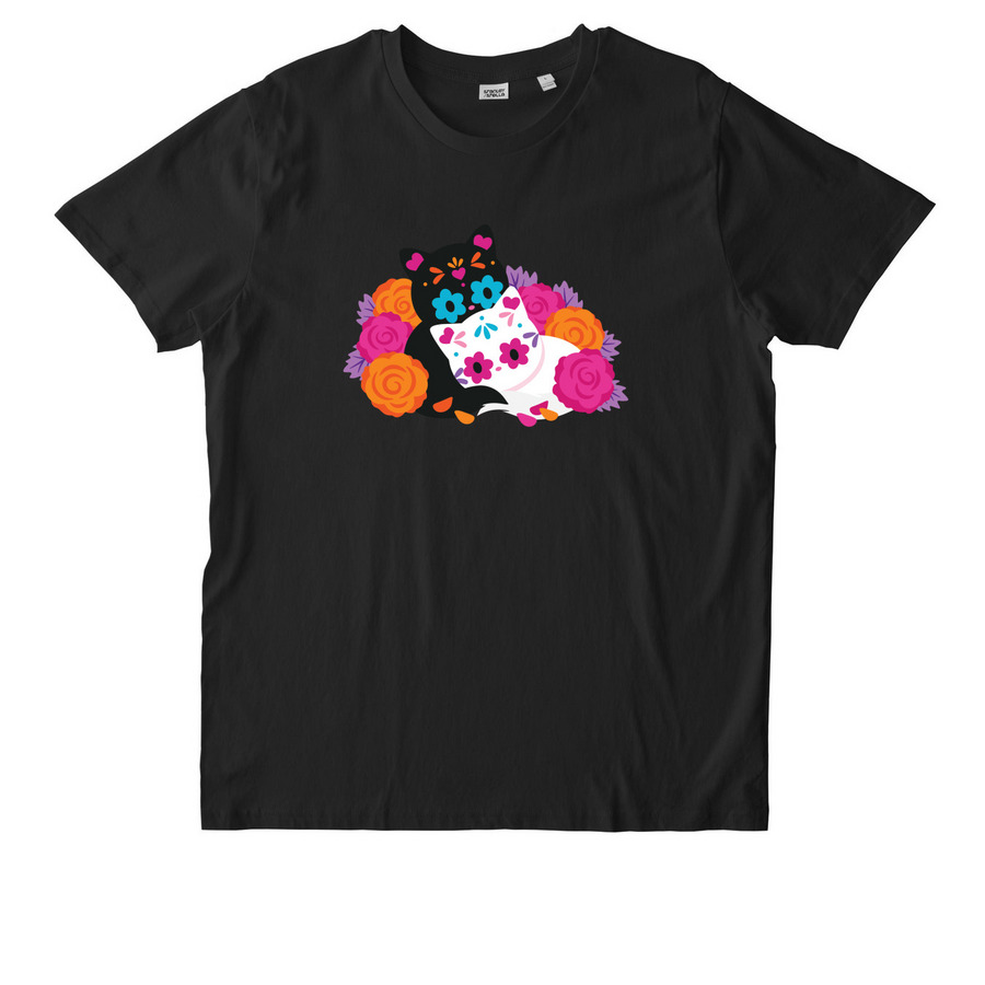 Dia De Los Muertos Cat, a Black Stanley/Stella Unisex Rocker Tee