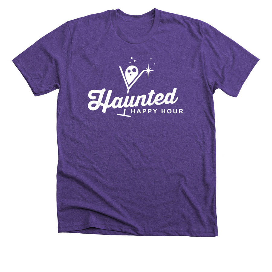 HHH White, a Heather Team Purple Premium Unisex Tee