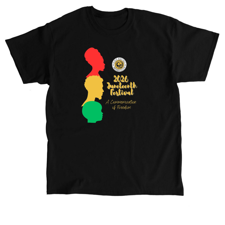 2026 Juneteenth Festival Merch, a Black Classic Unisex Tee