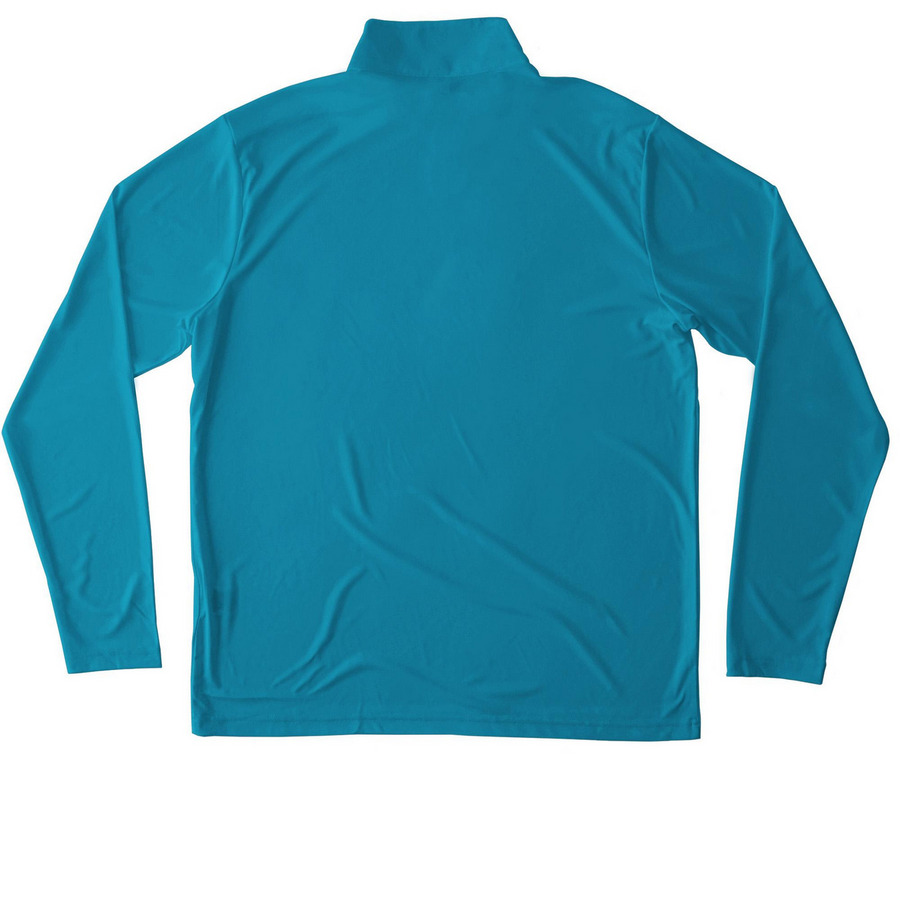 Varsity Hem Onc, a Atomic Blue Unisex Performance Quarter Zip Pullover (back-view)