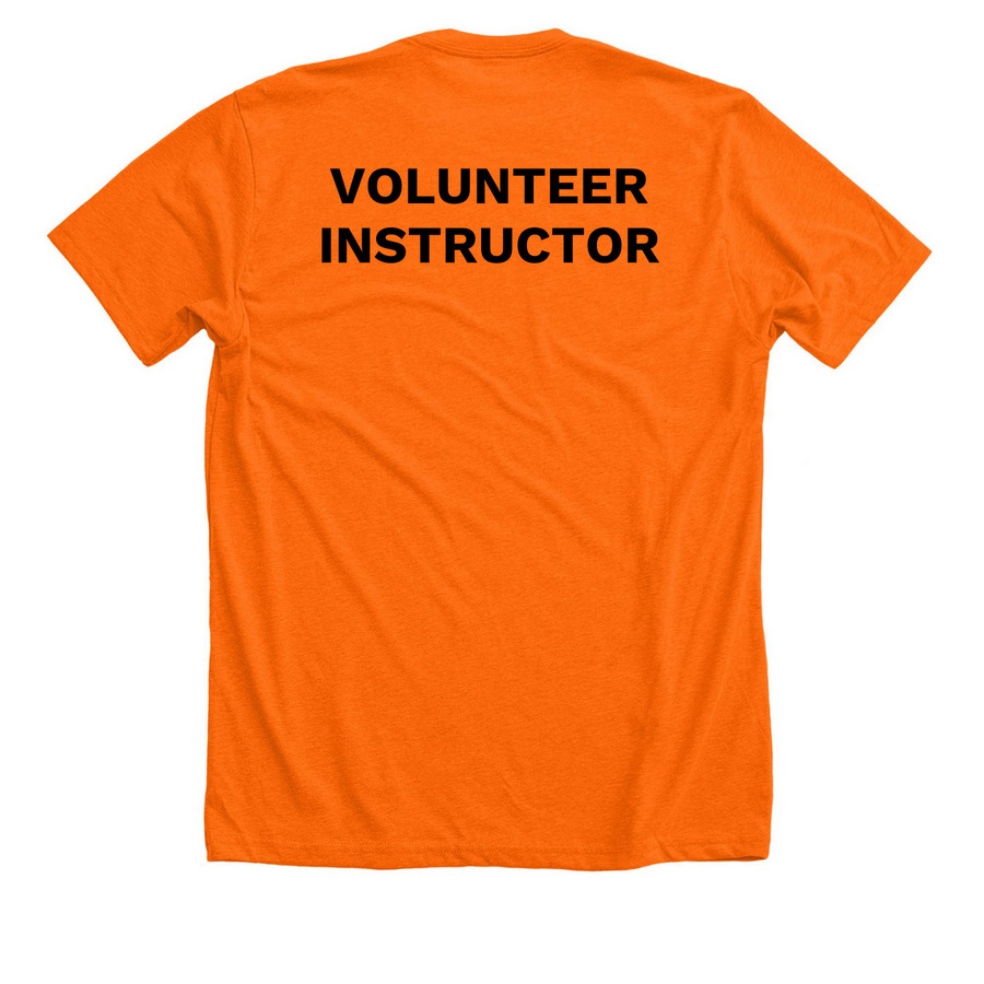 Texas BOW Volunteer T-Shirt, a Neon Orange Premium Unisex Tee (back-view)
