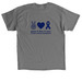 Peace, Love, Cure, a Charcoal Classic Unisex Tee (back-view)