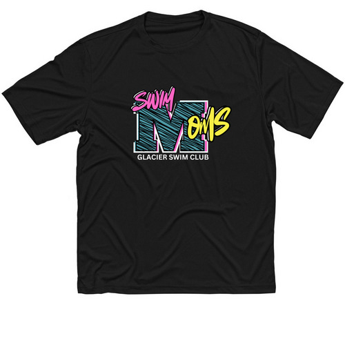 Swim Moms Klondike Team, a Black Classic Performance Tee