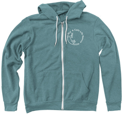 ACLR classic logo, a Heather Deep Teal Zip Up Hoodie