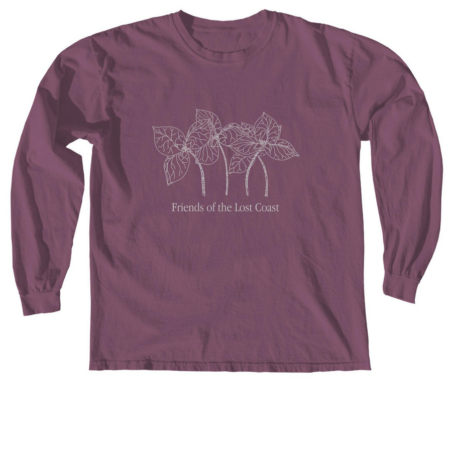 Trillium Art, a Berry Comfort Colors Long Sleeve Tee