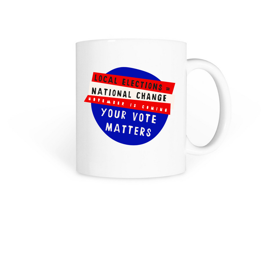 Your Vote Matters, a White Coffee Mug