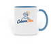 Get your CJ Mugs!, a Light Blue Two-Tone Ceramic Mug