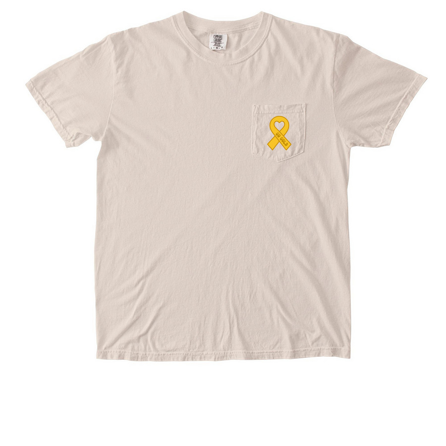 Ribbon Pocket Tee, a Ivory Comfort Colors Pocket Tee